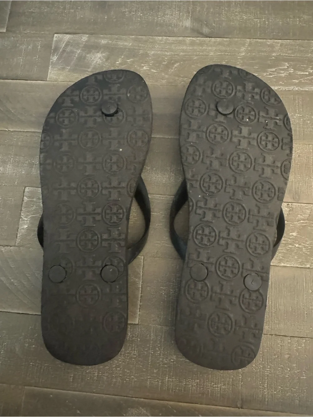 Tory Burch Leopard Print Flip Flops with Black Straps and Gold Logo